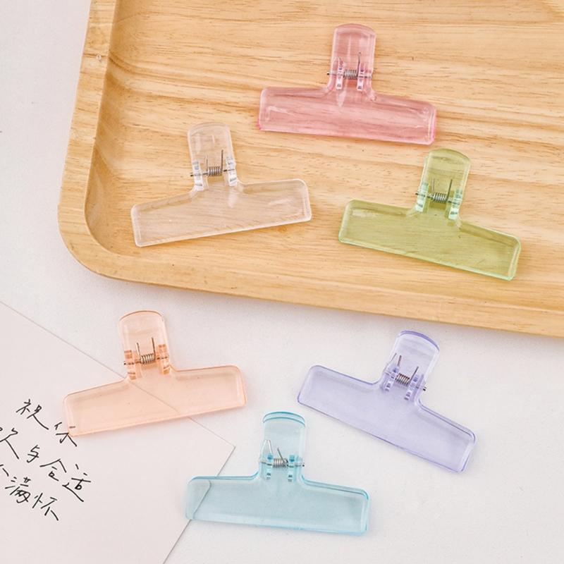 4Pcs Clear Acrylic Paper Clip for Picture Document Drawing Board 74mm Long Paper Clip File Paper Clamp Food Bag Clip