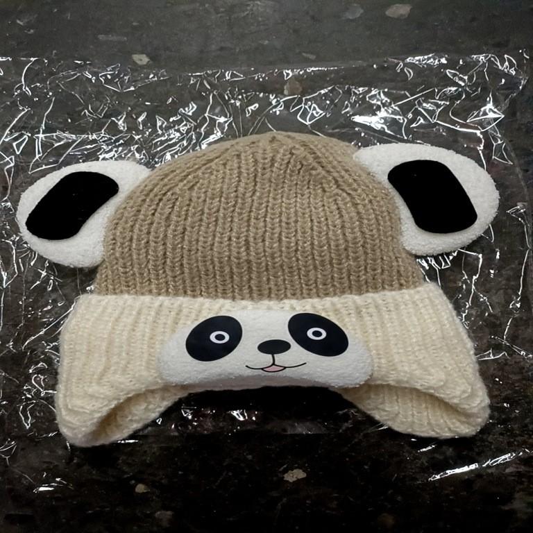 

Baby Earmuffless Knit Hat With Soft Acrylic Material For Autumn Winter Months хакі