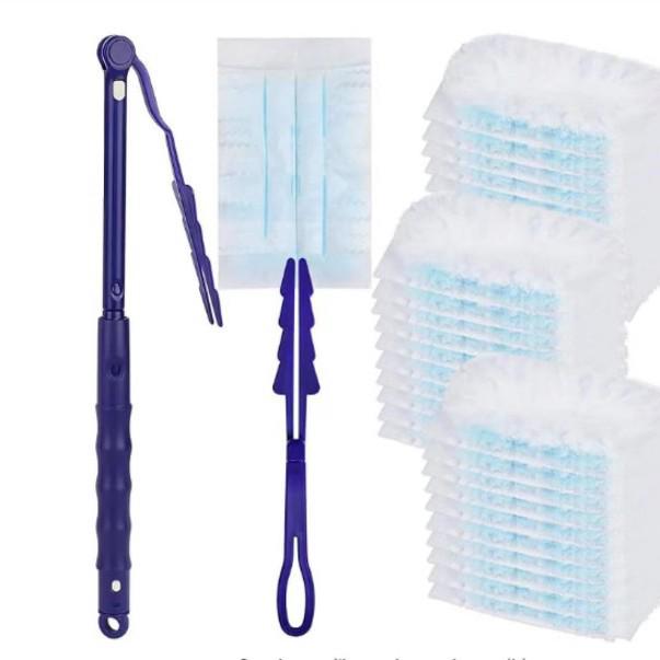 Telescopic Fiber Duster: Electrostatic, Disposable, Feather-Style for Sticker Labeling & Household Cleaning.