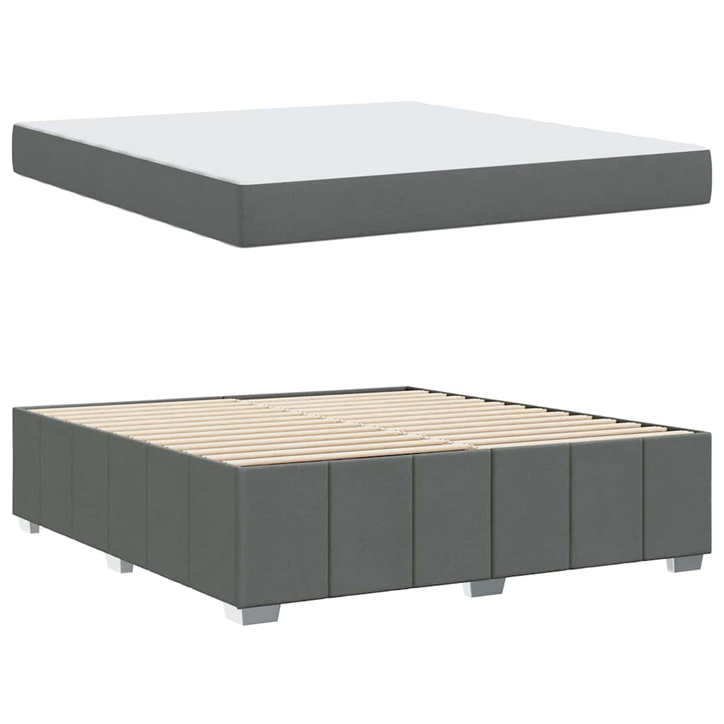 Upholstered Bed Frame with Mattress Dark Grey 180 x 200 cm Fabric