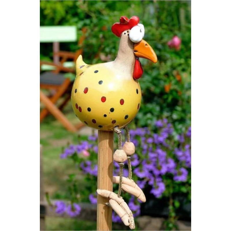 Funny ChickenSpring Quirky ChickenCourtyard Ornament Wheat Field ChickenHanging Design Decoration