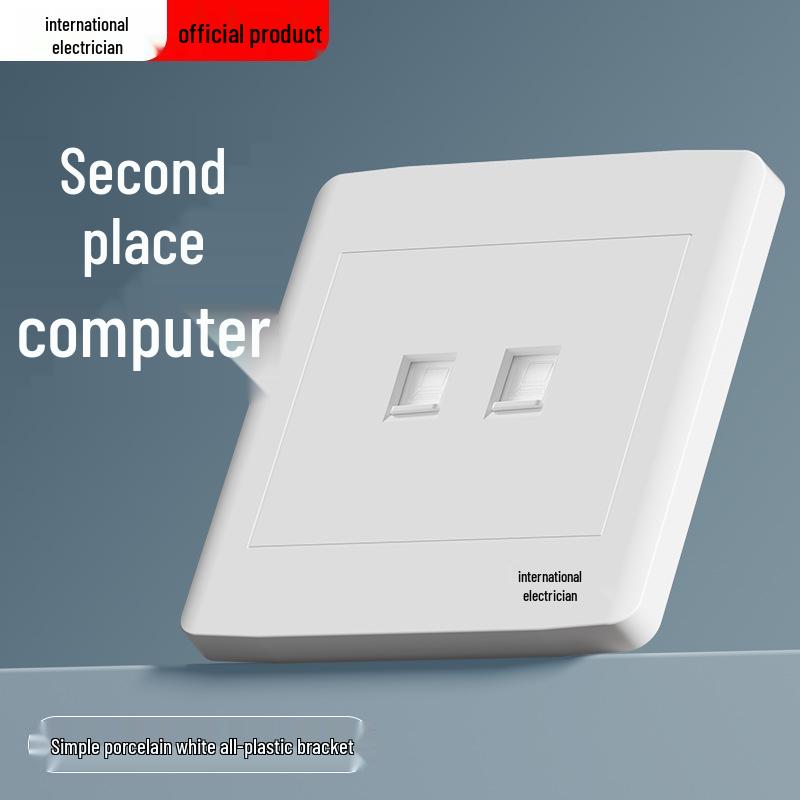 Gold 86 Typ Elektrische Nachttischlampe Wandschalterpanel mit Einzel-/Doppelsteuerung und Fünflochsteckdose