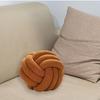 Plush Knot Ball Pillow Diameter 22cm Room Decoration for Sofa Couch Brown