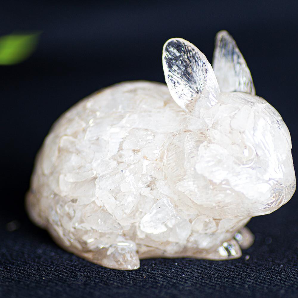 

Natural Crystal Resin Bunny Figurine For Home Decor And Gift Giving Style A