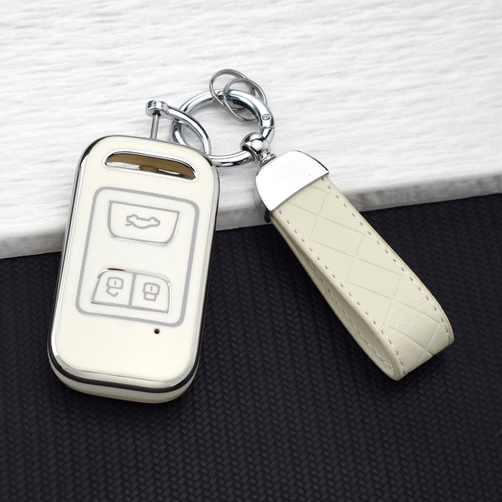 3 Buttons Soft Tpu Car Key Fob Cover Case For Chery Tiggo 8 5X 4 7 3 Glx  Arrizo Key Protector Holder Keychain Set Accessories