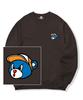 TRIPSHION Blue Bear Logo Crew Neck - Brown