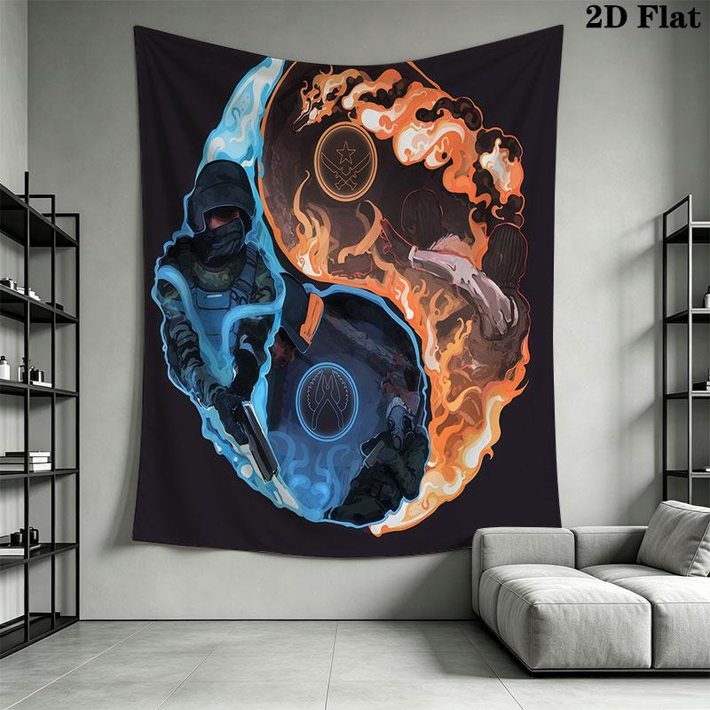 Counter-Strike 2 Wall Hanging Printed Fabric Blanket Decorative Tapestries for Bedroom Living Room Home Decor