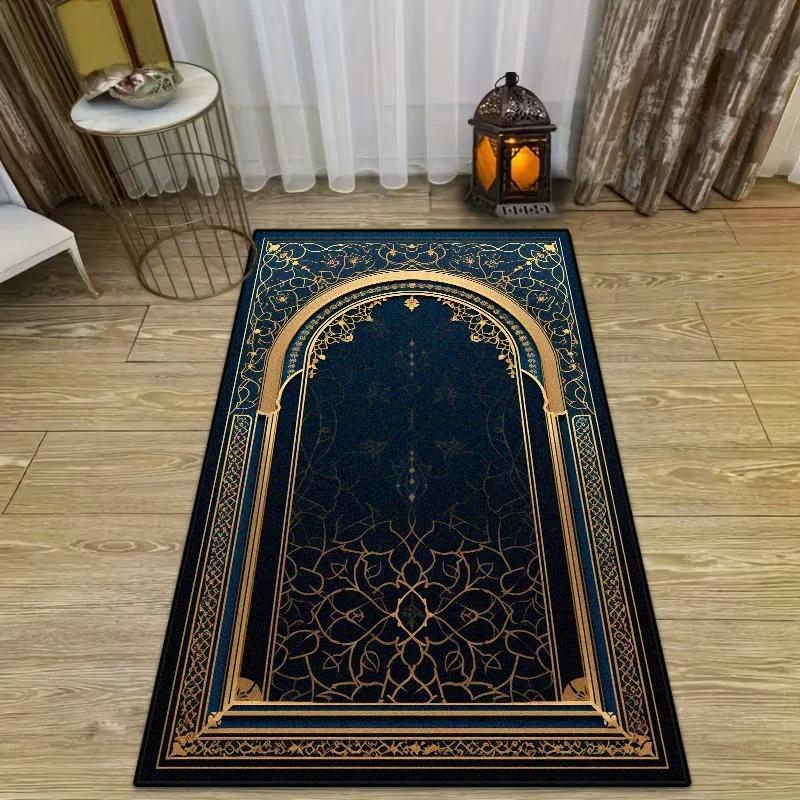 Islamic Ramadan Luxury Prayer Mat for Prayer Room Muslim Festival Soft Indoor Mats Children's Easy Clean Non-slip Rug gift