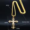 Cross Stainless Steel Necklace Men Gold Color Chain Necklaces Anniversary Birthday Gift Jewerly