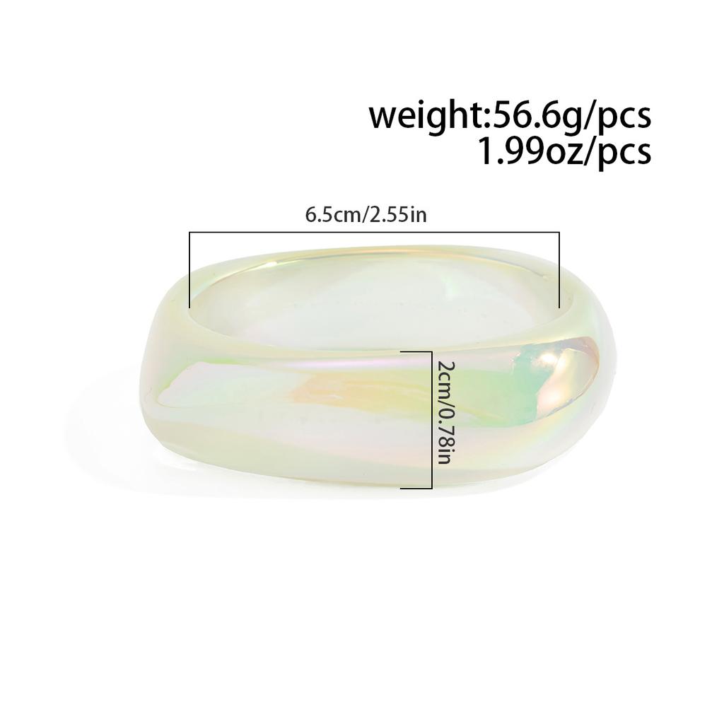 Fashionable Punk Summer Beach Colorful Resin Sparkling Irregular Bracelet for Women's Daily Wear and Parties Bangles for Women