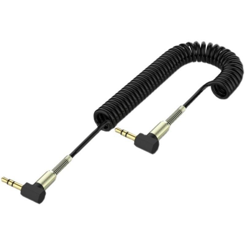 3.5mm Elbow Spring Expansion Sound Adapter 3.5mm To 3.5mm Male Plug Sound Cable Flexible Spring Cable AUXs Line