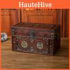 Retro Wooden Jewelry Box With Lid For Home Office Storage Organizer