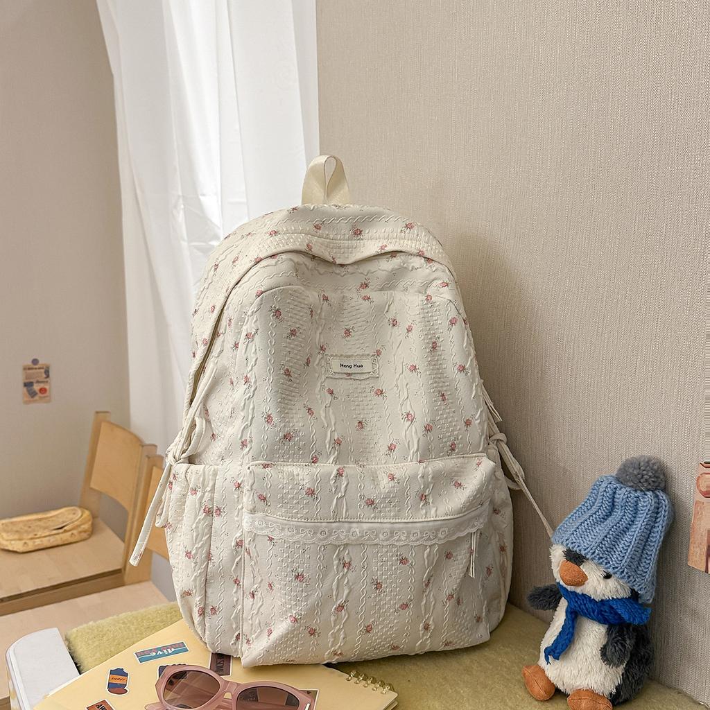 Zaino scolastico zaino floreale giapponese zaino studente femmina di nicchia leggero stile ins zaino scolastico in pizzo zaino ragazza scuola media alla moda