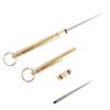 Set di stuzzicadenti in lega di titanio e ottone, porta stuzzicadenti con design ad anello portachiavi, portatile, formato mini, per uso interno ed esterno