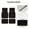 4pcs Cute Cat Pattern Car Floor Mats-Durable Polyester All-Season Protective Mats for Front & Rear Seats,Stylish Vehicle Accessories to Interior Decor