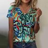Women T Shirt Abstract Painting Print Funny Clothes Women Short Sleeve T Shirts Top Streetwear Summer Oversized Clothing