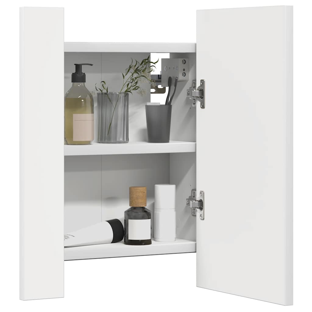 LED Bathroom Mirror Cabinet White 40 X 12 X 45 Cm Acrylic