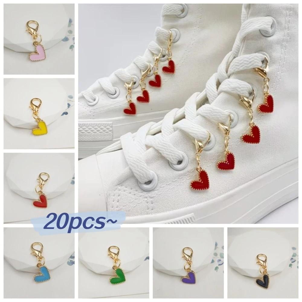20pcs Elegant Love Pendants Colorful Beaded Bag Pendant Funny Shoe Accessories Pendant  Party