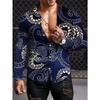 Long Sleeved Ethnic Style Shirt Men's Autumn Oversized Shirt With Lapel Button Long Sleeved Shirt Men's Outdoor Casual Shirts