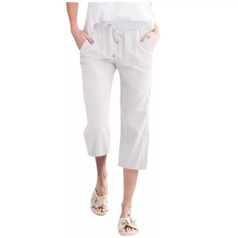 Calças e Capris Casuais Femininos DICFY com Estampa Lisa
