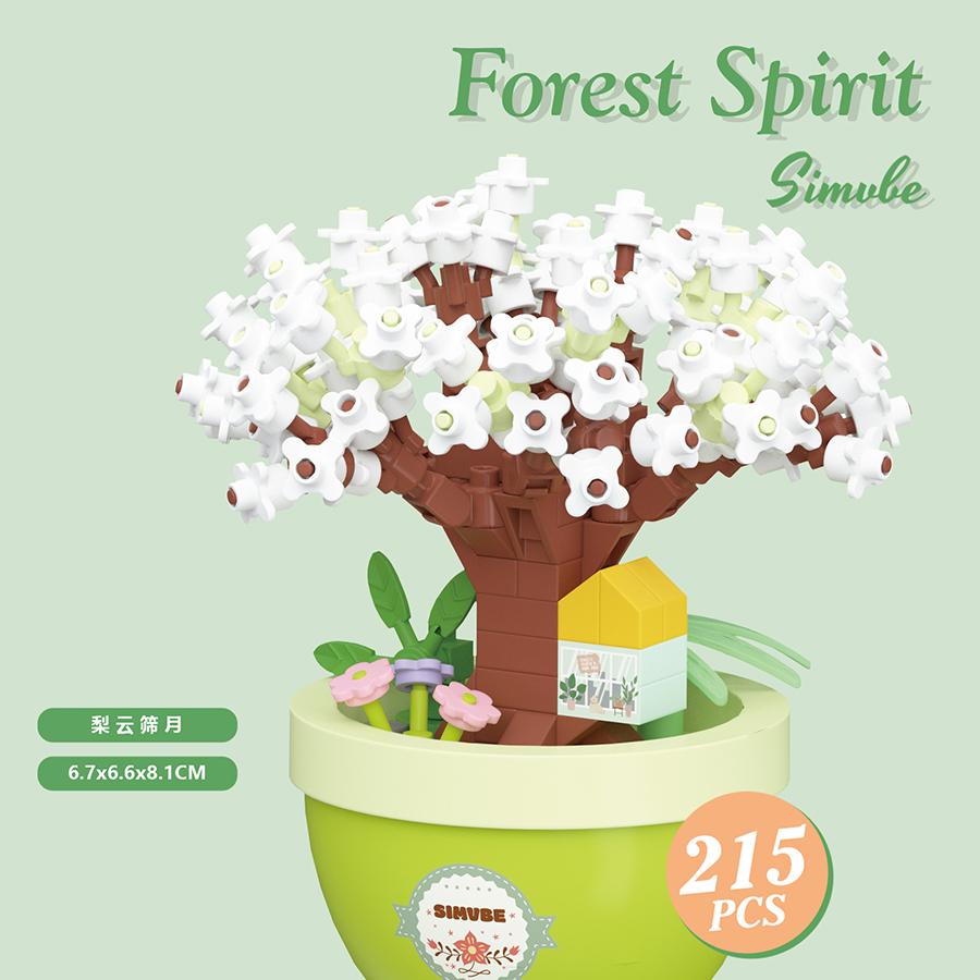 Colorful Forest Spirit Micro Building Blocks Plastic Potted Plants Educational Kids Toys New Year Decor Thanksgiving Day Gifts