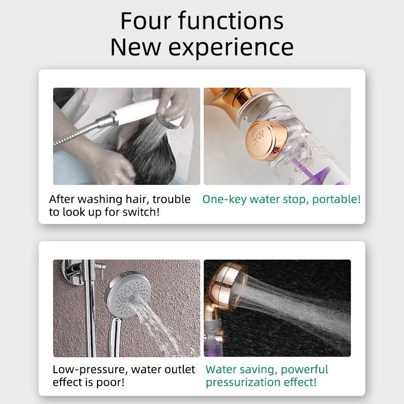 Shower Head Adjustable Water Flow With Turbocharged Bathroom Handheld Water-Saving Shower Head Bathroom Accessories