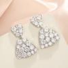 Geometric Pearl Drop Earrings With Cubic Zirconia For Elegant Women