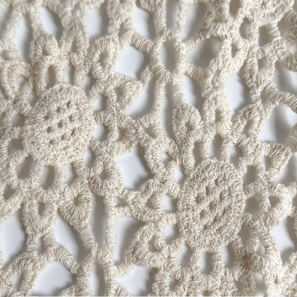Flower Hollow Out Crochet Shawl White Hooded Scarves Simple Lace Scarf  Female