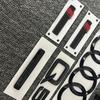 For Audi RS3 285mm For Audi Q5 2014-2019 4Ring Logo ABS Black Car Hood Front Grill Emblem Rear Trunk Badge Q5 Sticker Quarrto Sline Emblem