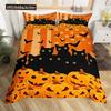 Halloweenský povlak na přikrývku Kreslená dýňová lucerna Ložní prádlo Duch Povlak na přikrývku Děti Chlapci Dívky Halloweenský dárek Dekorace pokoje 3 ks Ložní prádlo