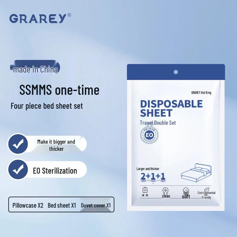 GRAREY Disposable 4-Piece Bedding Set