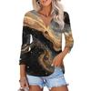 Women's Casual Fashion Floral Print Three-quarter Sleeve Button Cardigan Top