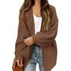 Lantern Sleeve Thick-knit Cardigan Autumn Knitted Sweater Women's Long-sleeved Solid Color Coat