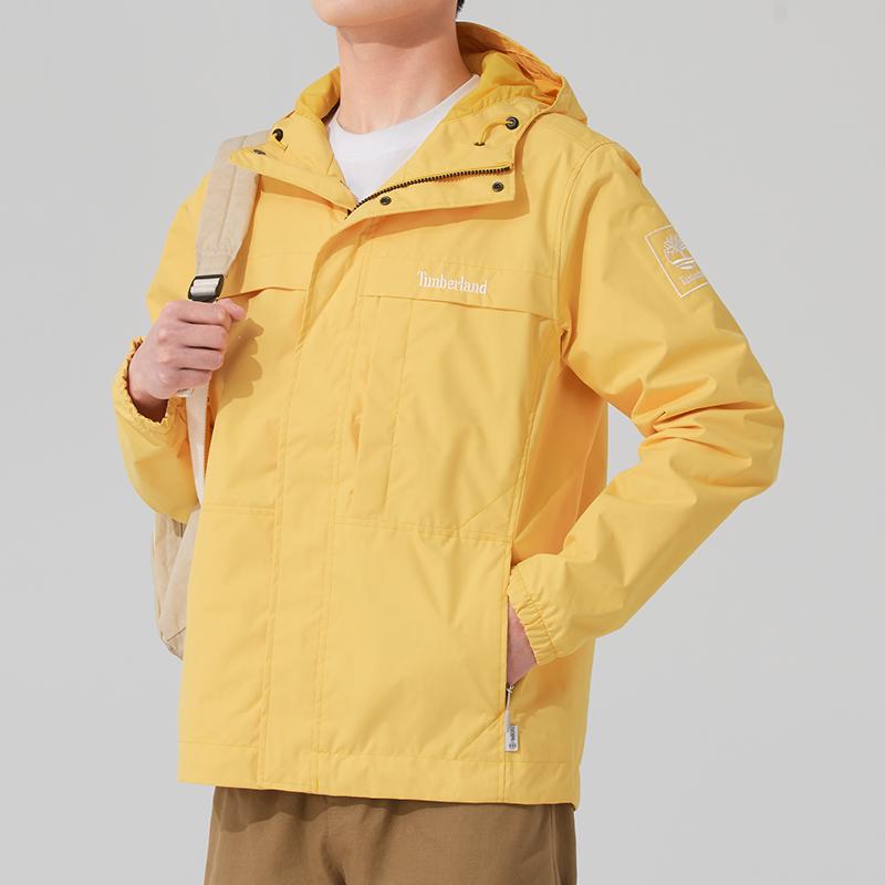 Timberland Tek Renk Su Geçirmez Kapüşonlu Fermuarlı Ceket Erkek Ceketleri Mimosa-Sarı A695W-EG4