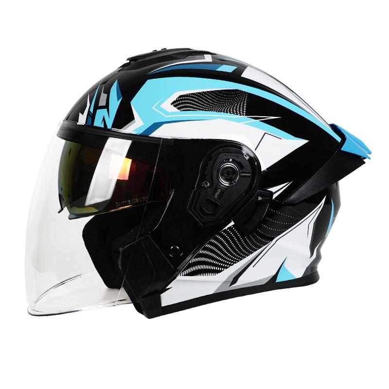 3C Certified Dual Lens Motorcycle Helmet for All Seasons – Unisex, Half and Full Face Options for Winter Riding