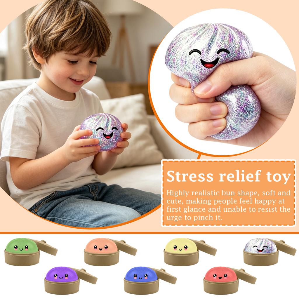 Simulated Roast Pork Bun Toy; Cute Food; Decompression; Bun; Enjoy; Stress Relief Device.Prank Stress Relief Bun Toy Realistic Steamer Toy