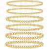 adoyi Gold Bracelets for Women Waterproof, 14K Gold Plated Beaded Strand Bead Ball Bracelets stack Adjustable Jewelry Set for Gifts