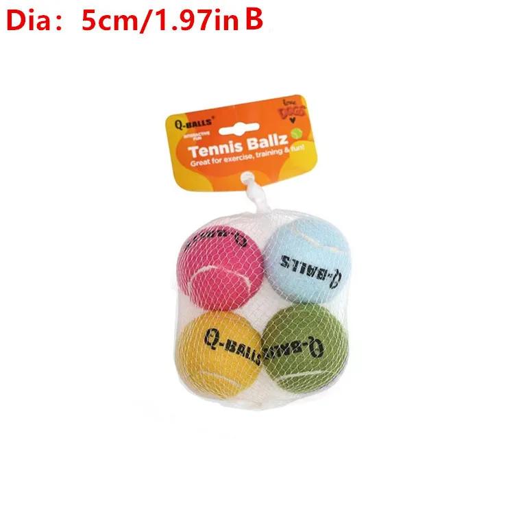 

Набор игрушек для собак Толстостенные из натурального каучука Пищащие Жувательные мячи для собак Теннисные Интерактивные Прыгучие мячи для дрессировки 4 шт.