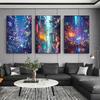 Prosperous Cyberpunk City Painting Canvas Poster Future World Wall Art Picture for Living Room Bedroom Modern Home Decor Gift