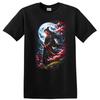 Japanese Samurai Blood Moon Art T Shirt Cherry Blossom Koi Fish Tee