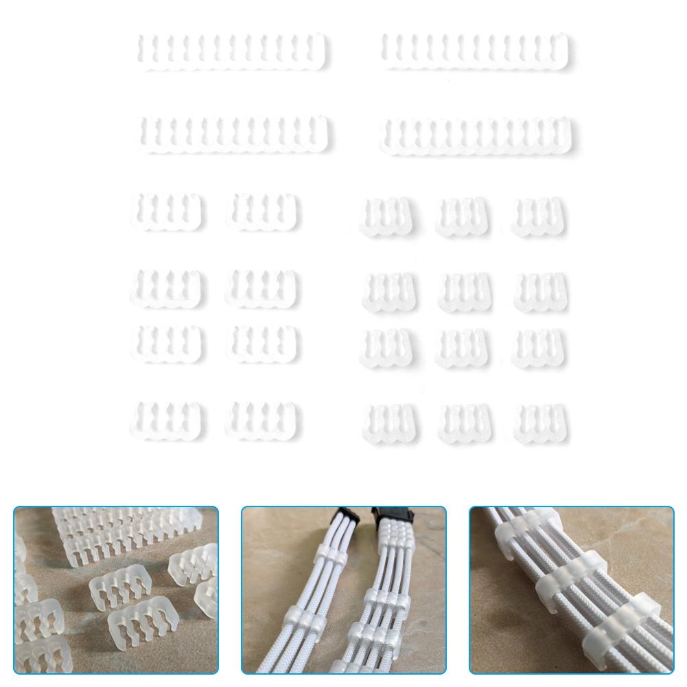 24pcs Professional Cable Comb Organizer PC Power Cables Wiring Computer Cord Management Clamp Mainboard Wiring Clip