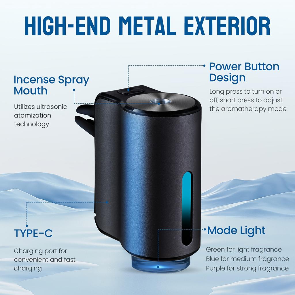 מבשם אוויר לרכב חשמלי מפזר ארומה אוטומטי פתח אוורור לרכב מכשיר אדים לאדים של שמן אתרי מפזר ריח ארומתרפיה