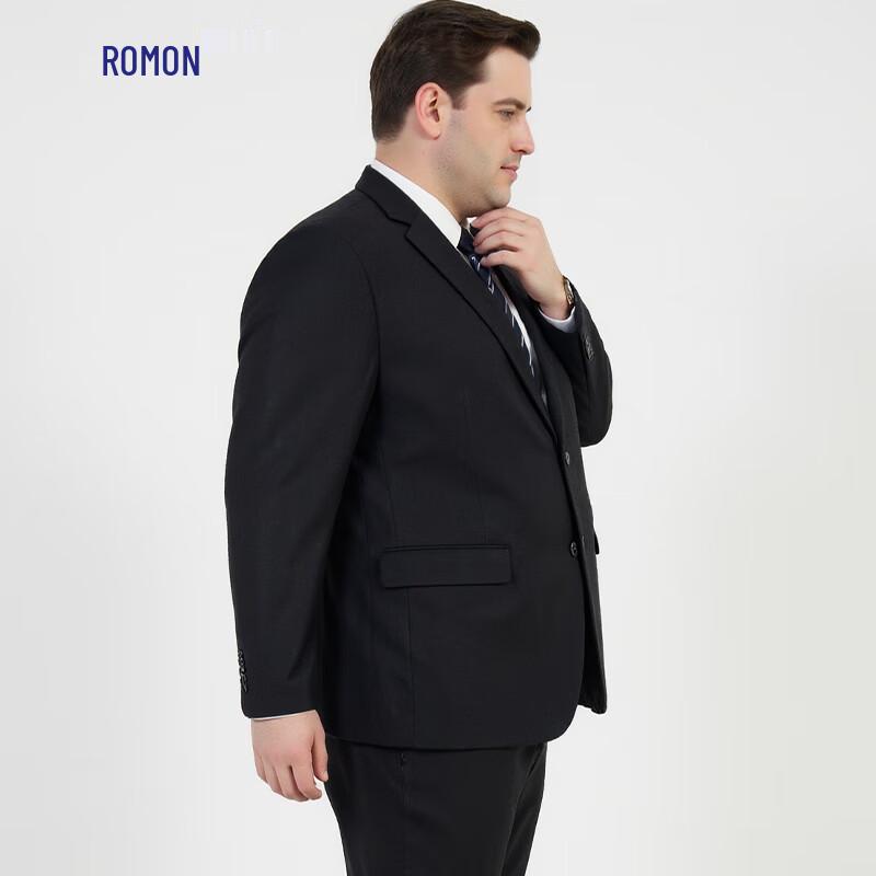 ROMON Men's Plus Size Business Casual Suit Set