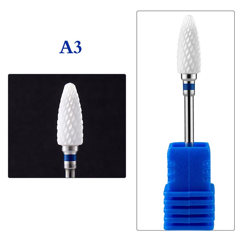 1ks keramických wolframových vrtáků na nehty Pilník pro elektrický stroj na manikúru