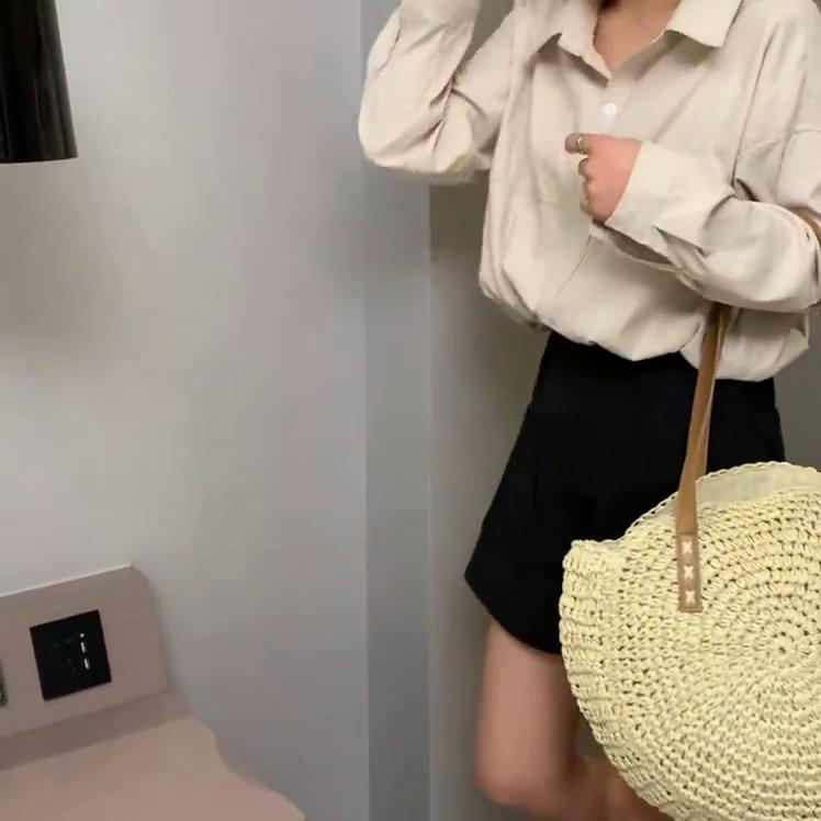 Yogodlns Strandtaschen für Damen Große Stroh-Handtasche Hohlblumen-Design Damen-Umhängetasche