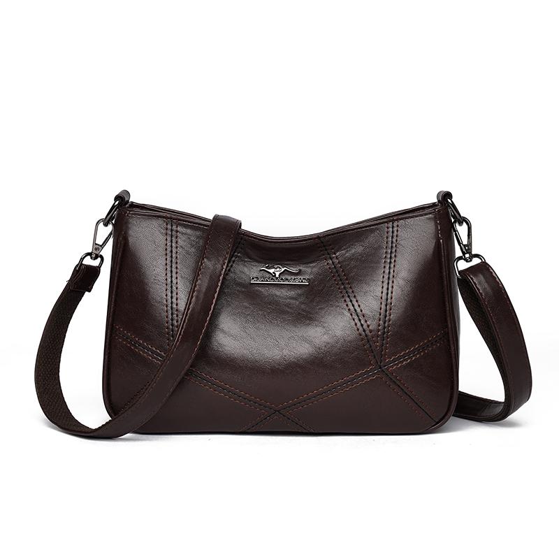 Multi Functional Casual Crossbody Bag PU Soft Leather Retro Crossbody Bag Women's Shoulder Bag Simple Casual Bag