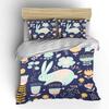 Cute Hand-Drawn Rabbit And Floral Pattern Bedding Set 1 Duvet Cover 2 Pillowcases For Adult And Children Luxury Gift Full Size