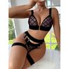 Transparent Sexy Bra Set See Through Erotic Lingerie Sex Outfit Bra And Panty Garters Underwear Set Fancy Bilizna Intimate