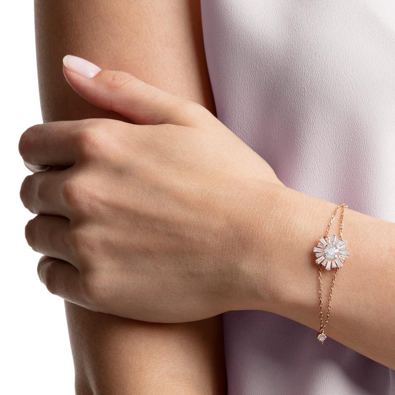 Swarovski Sunshine Sunflower Bracelet Women's Rose Gold Plated 5451357