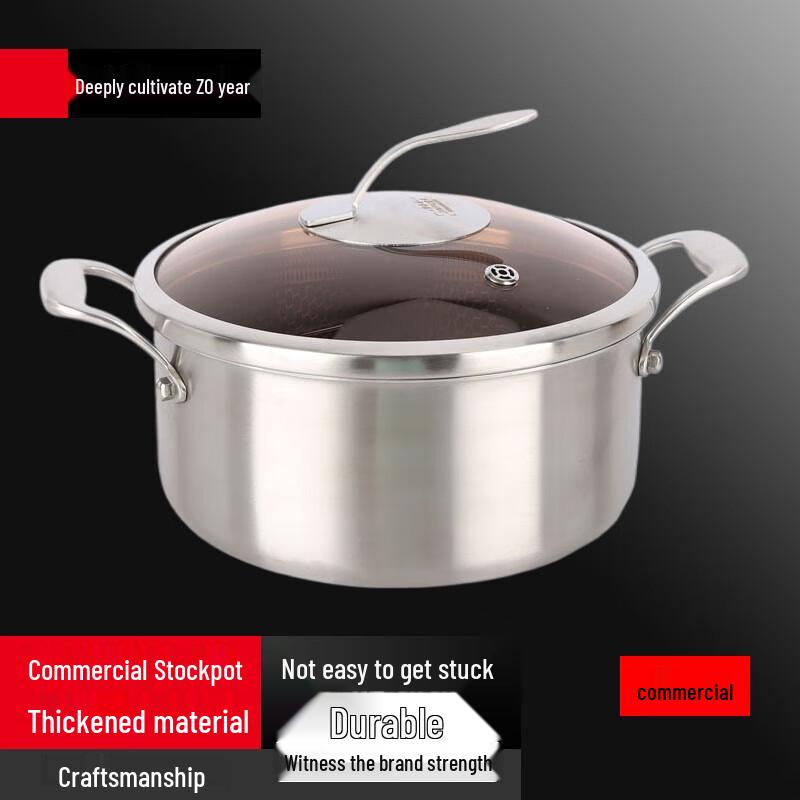 Yingbai 26cm 304 Stainless Steel Non-Stick Cooking Pot